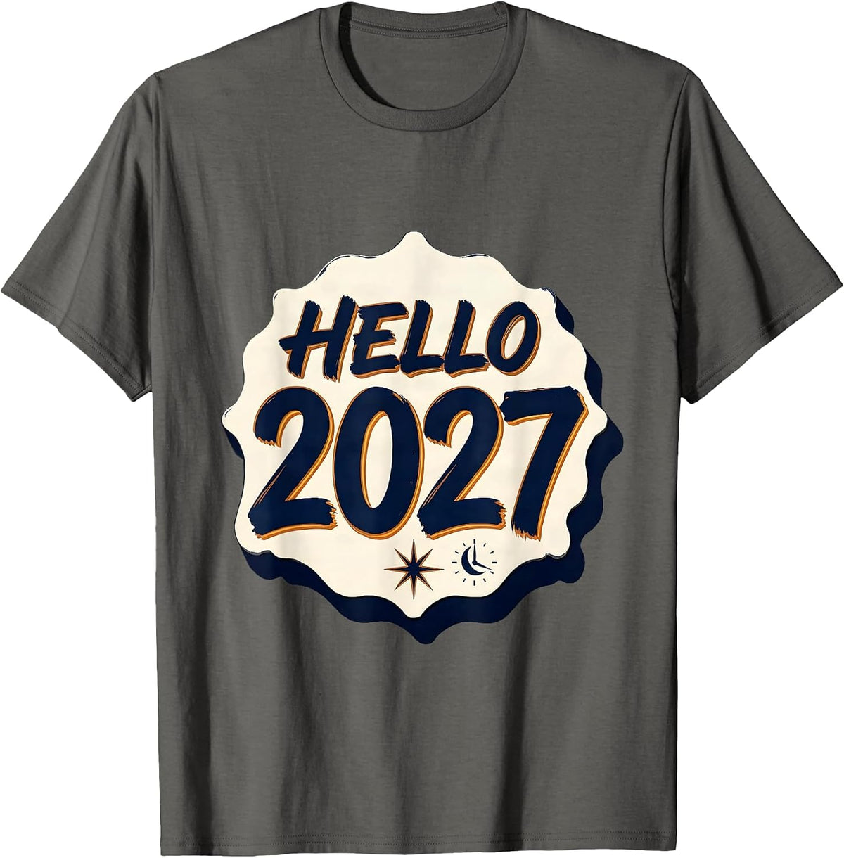 Hello 2027 Family Matching New Year Eve Party Cozy Warm T-Shirt - Asphalt Grey
