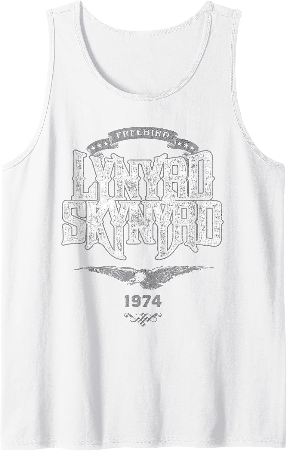 Lynyrd Skynyrd Freebird Retro Logo 1974 Rock Music 70s Gifts Tank Top - White