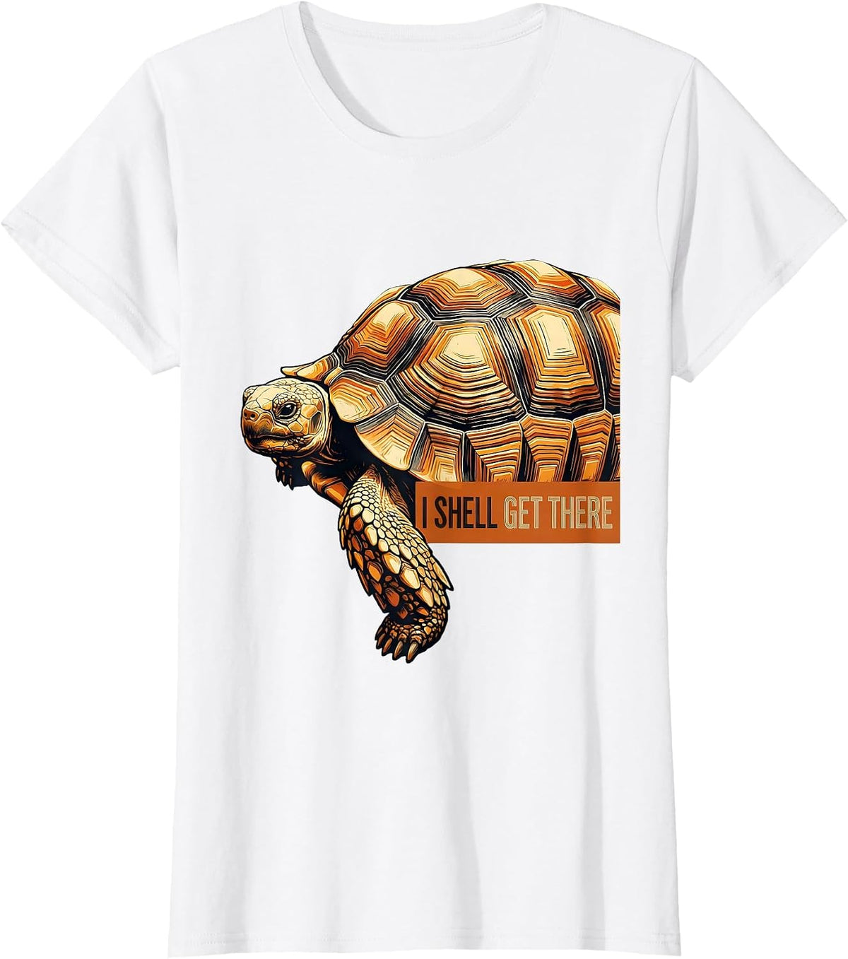 Women's I Shell Get There Funny Turtle Lover Pet Owner Humor T-Shirt - White