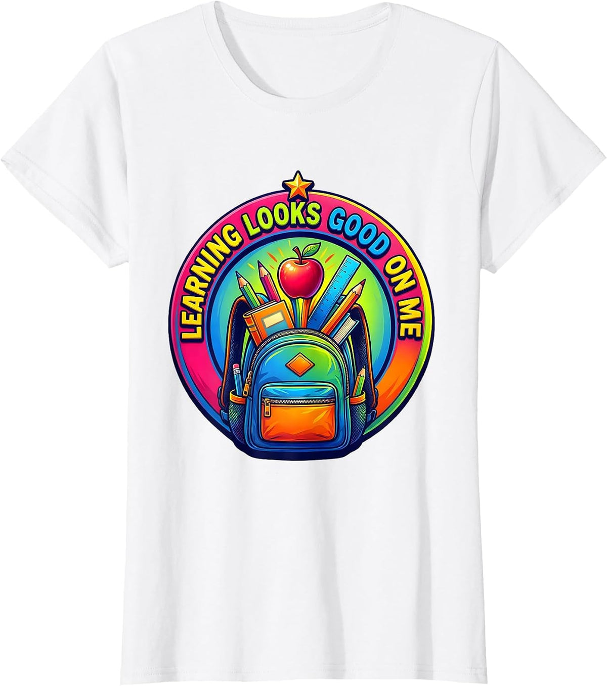 Learning Looks Good On Me Back to School Design T-Shirt - White