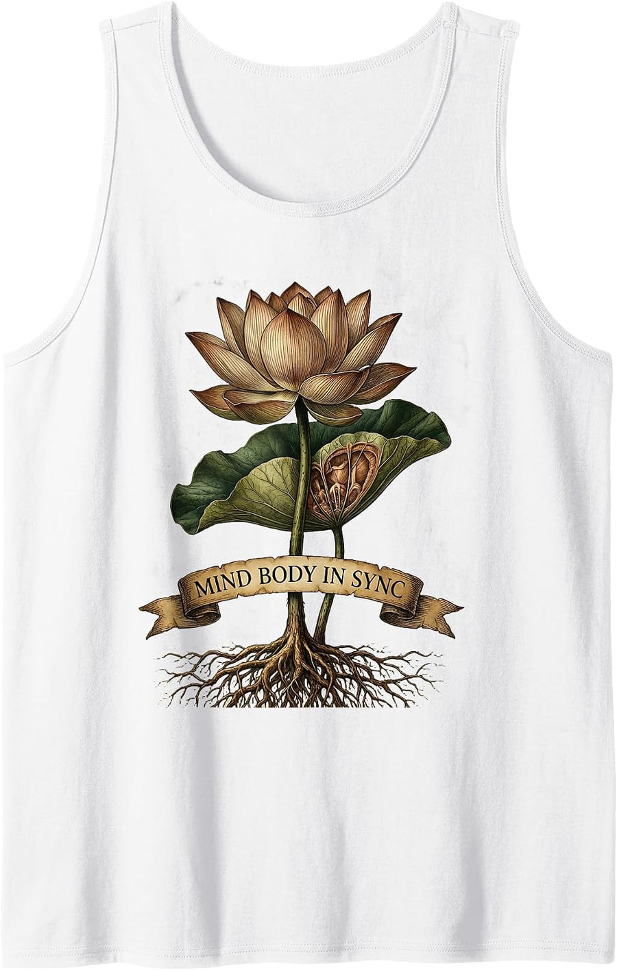 Mind Body In Sync Pilates Wellness Design Tank Top - White