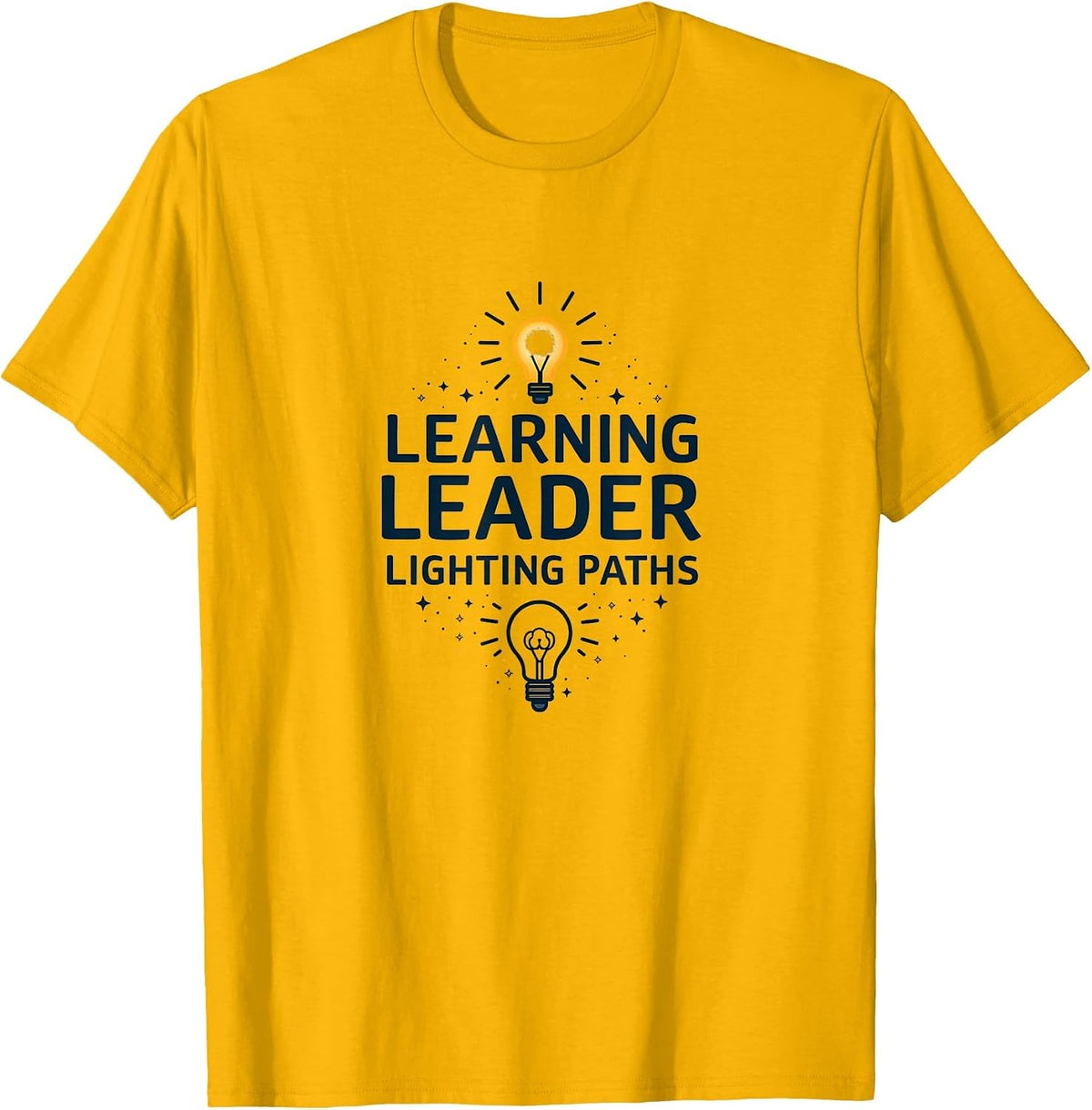 Learning Leader Lighting Paths Teacher Design T-Shirt - Golden Yellow