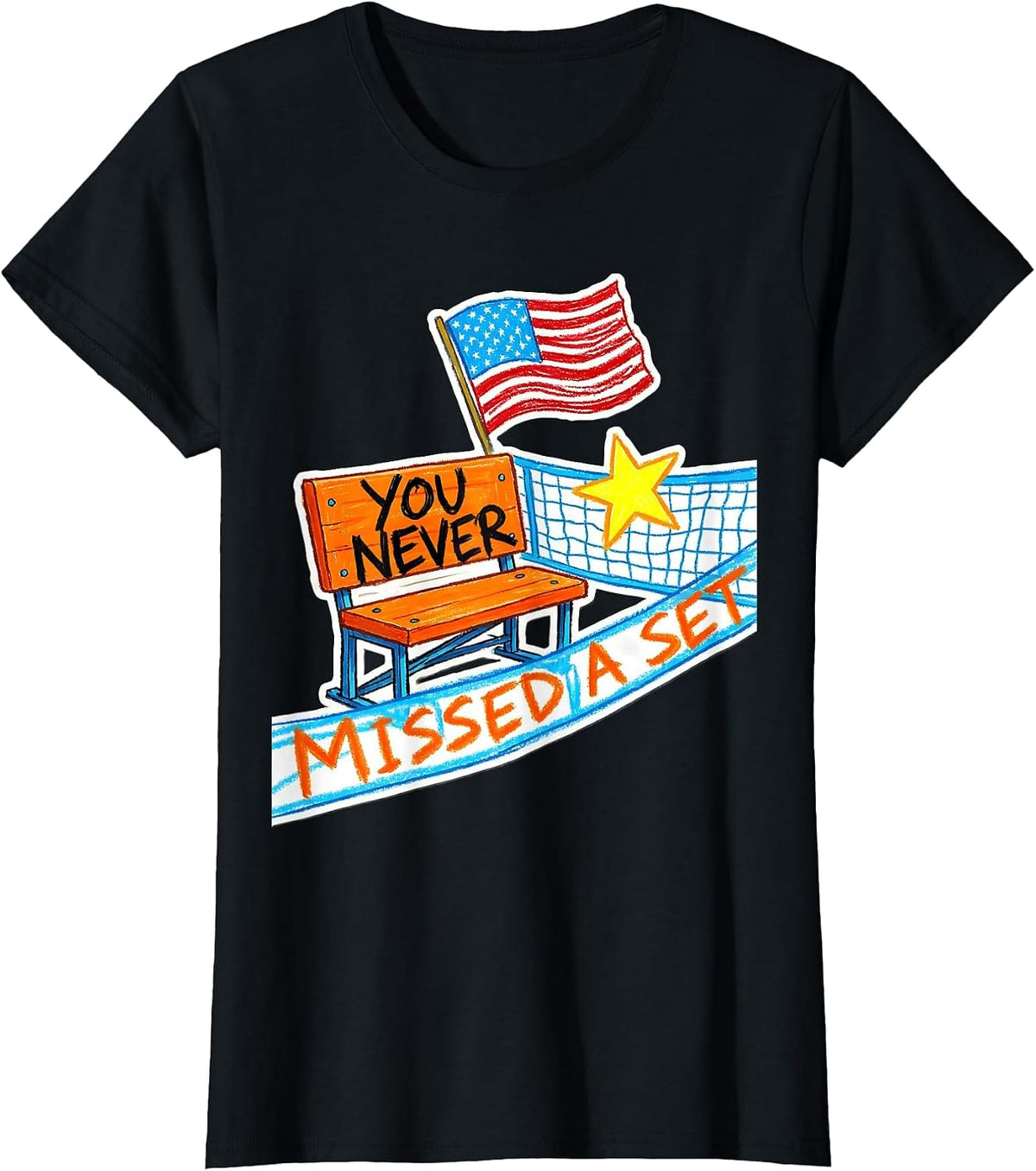 You Never Missed A Set Volleyball Dad Father's Day T-Shirt - Black