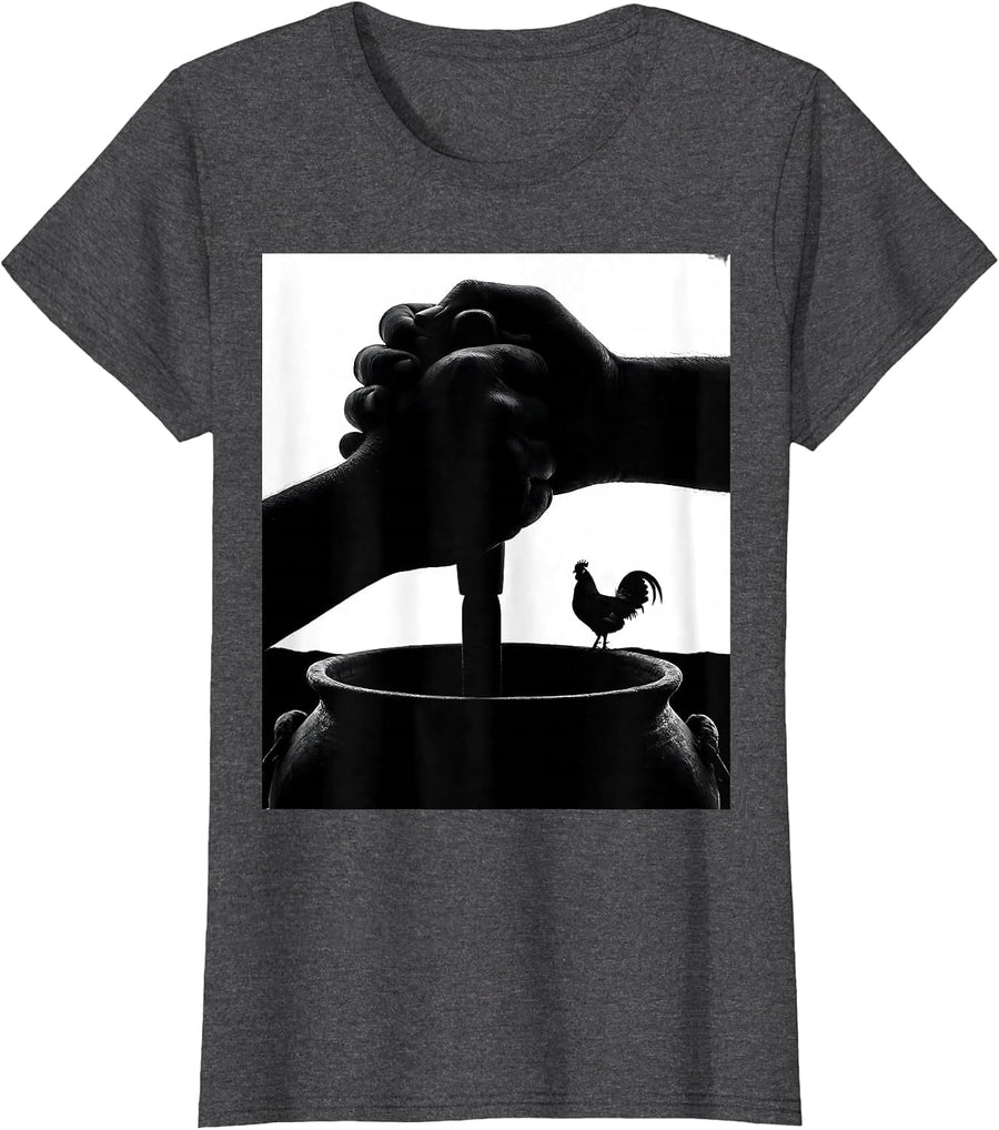 Women's Turkey Hunter Silhouette Hunting Camo Gift T-Shirt - Dark Heather Grey
