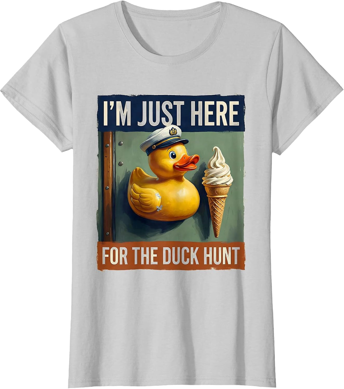 Women's I'm Just Here For The Duck Hunt Funny Cruise Matching Group T-Shirt - Silver Grey
