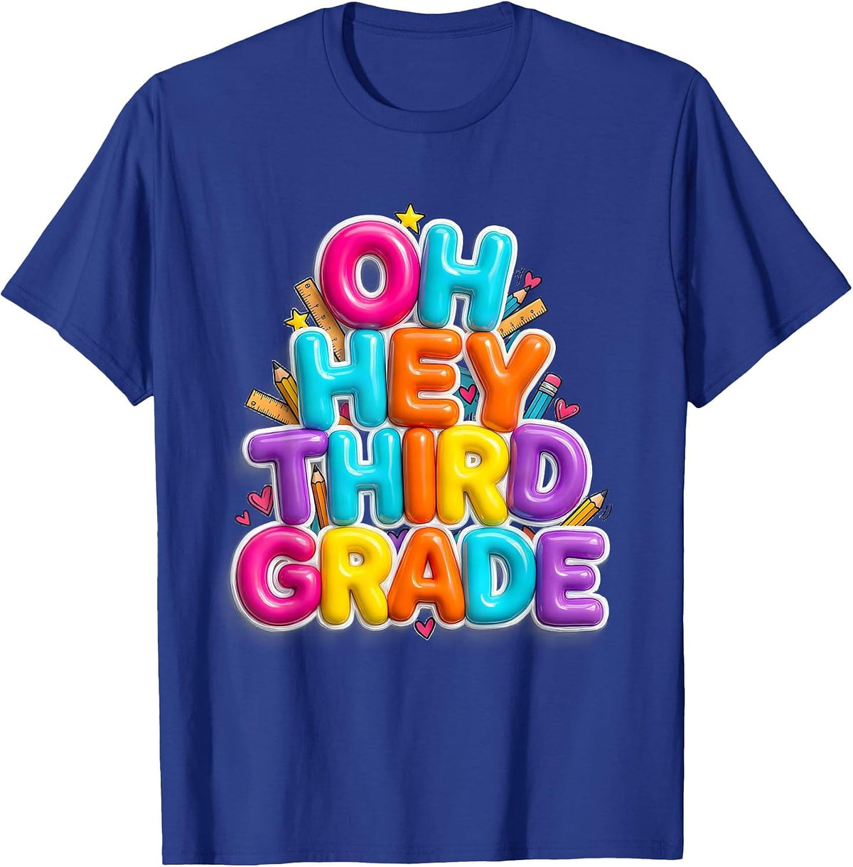 Oh Hey Third Grade Cute Preppy Teachers Back To School T-Shirt - Royal Blue