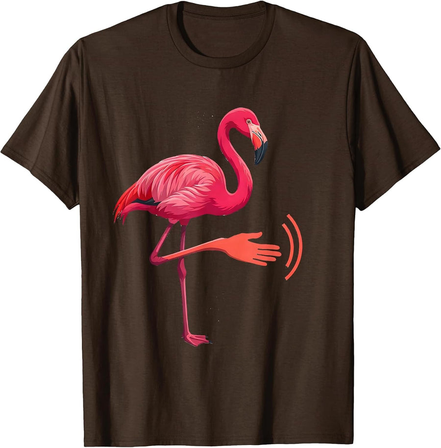 Men's Pink Flamingo Novelty Bird Humor Flamingo Lover T-Shirt - Brown