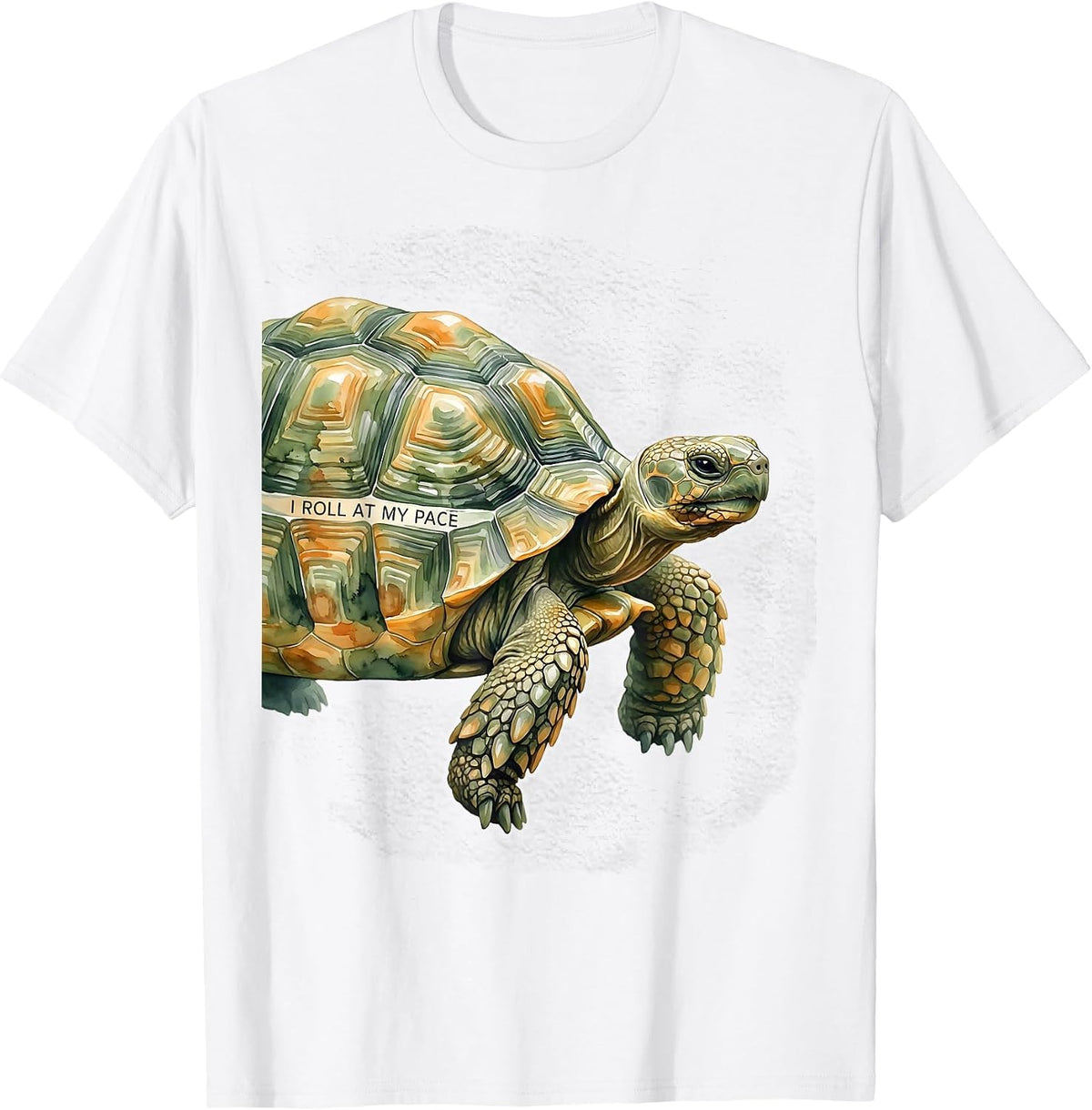 Men's I Roll At My Pace Watercolor Turtle Lover Gift For Pet T-Shirt - White