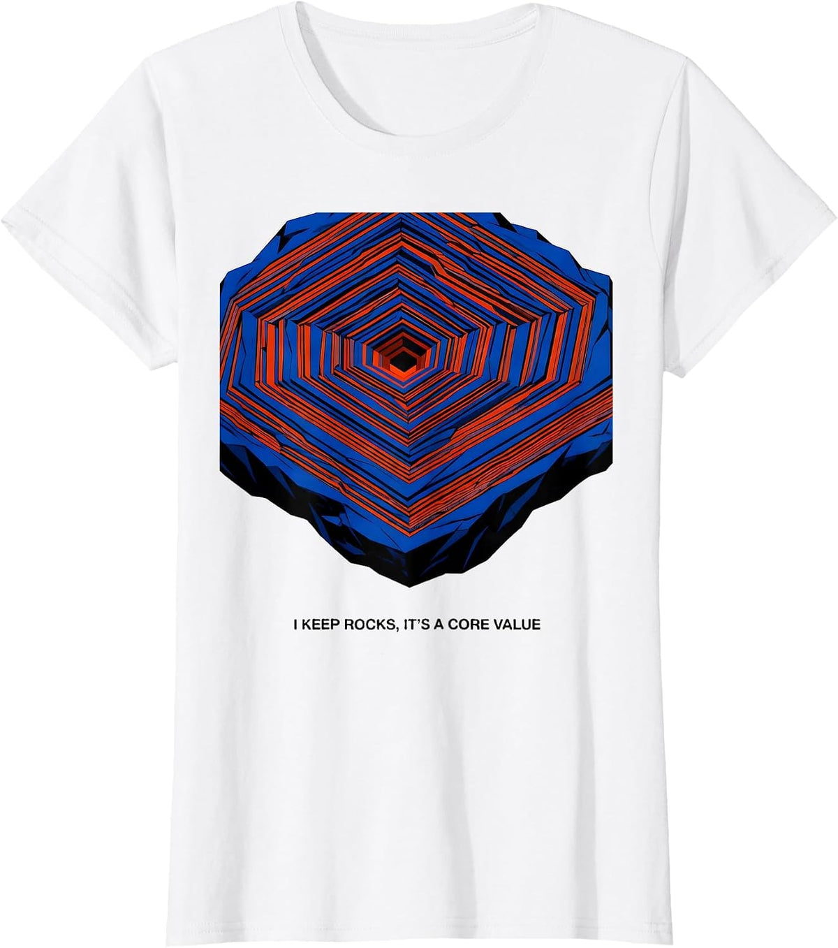 I Keep Rocks It's A Core Value Funny Geology Rock Collector T-Shirt - White
