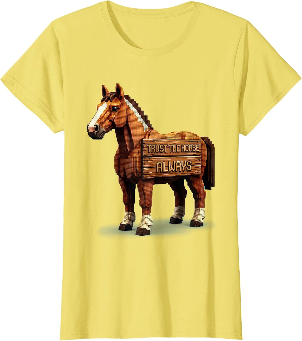 Trust the Horse Always Equestrian Design T-Shirt - Lemon Yellow