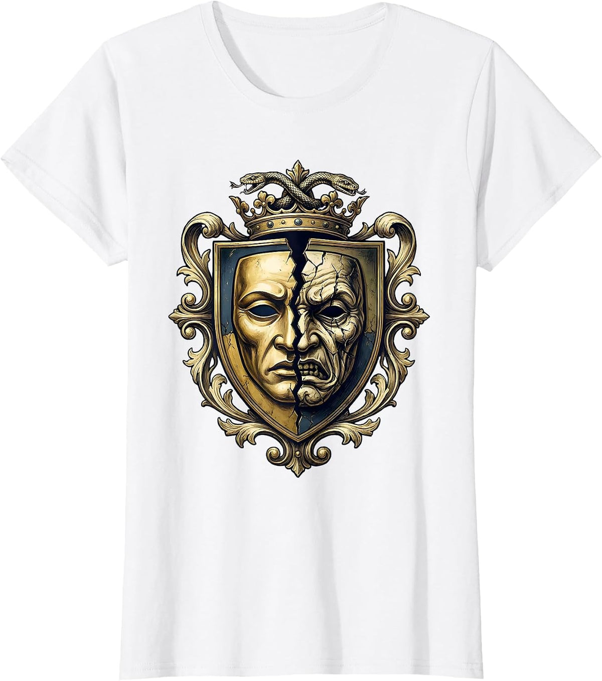 White Lie Mirror Reflection Graphic Design T-Shirt - White