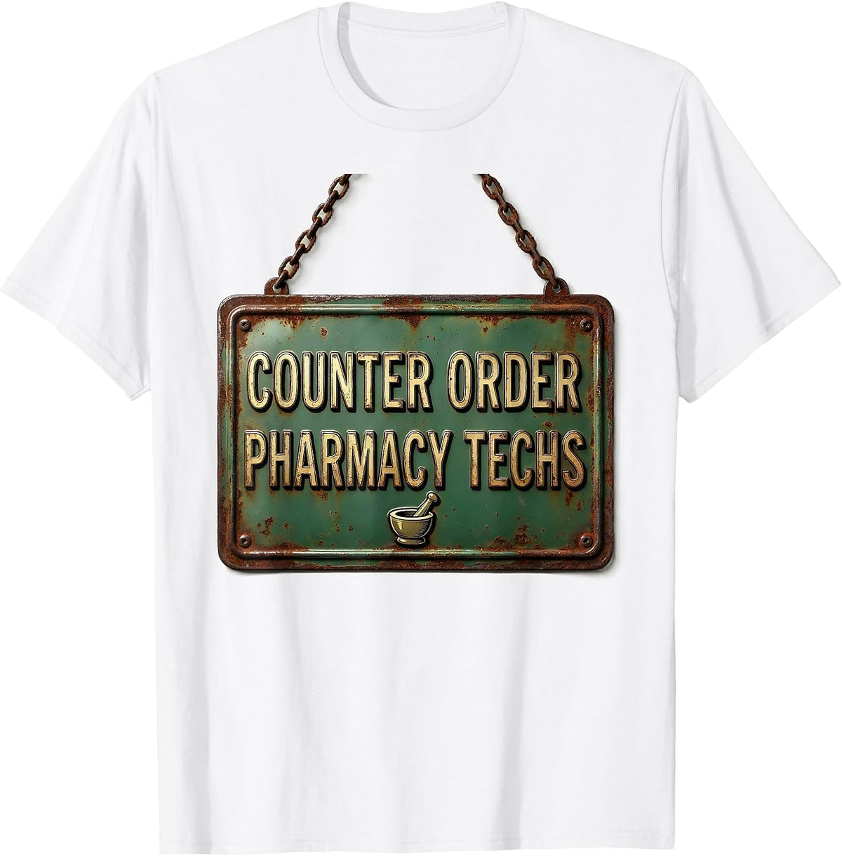 Men's Counter Order Pharmacy Techs Vintage Pharmacy Technician T-Shirt - White