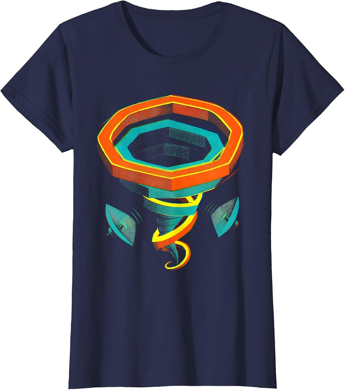 Women's Tornado Chaser Meteorology Humor Storm Weather Enthusiast T-Shirt - Navy Blue