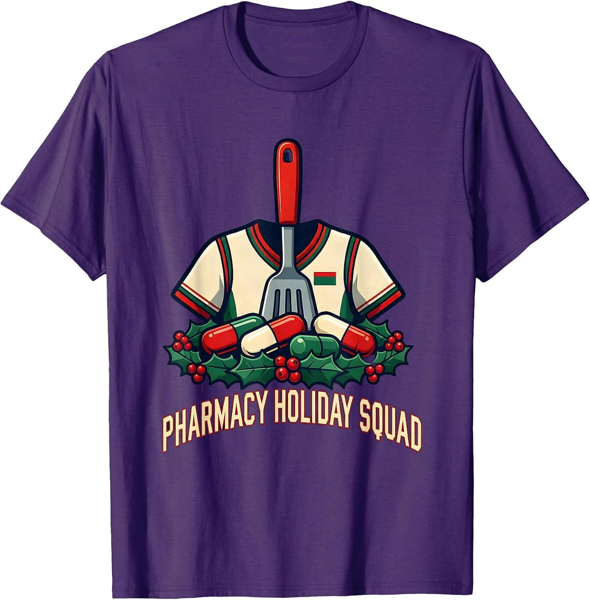 Pharmacy Holiday Squad Funny Pharmacy Tech Christmas T-Shirt - Purple