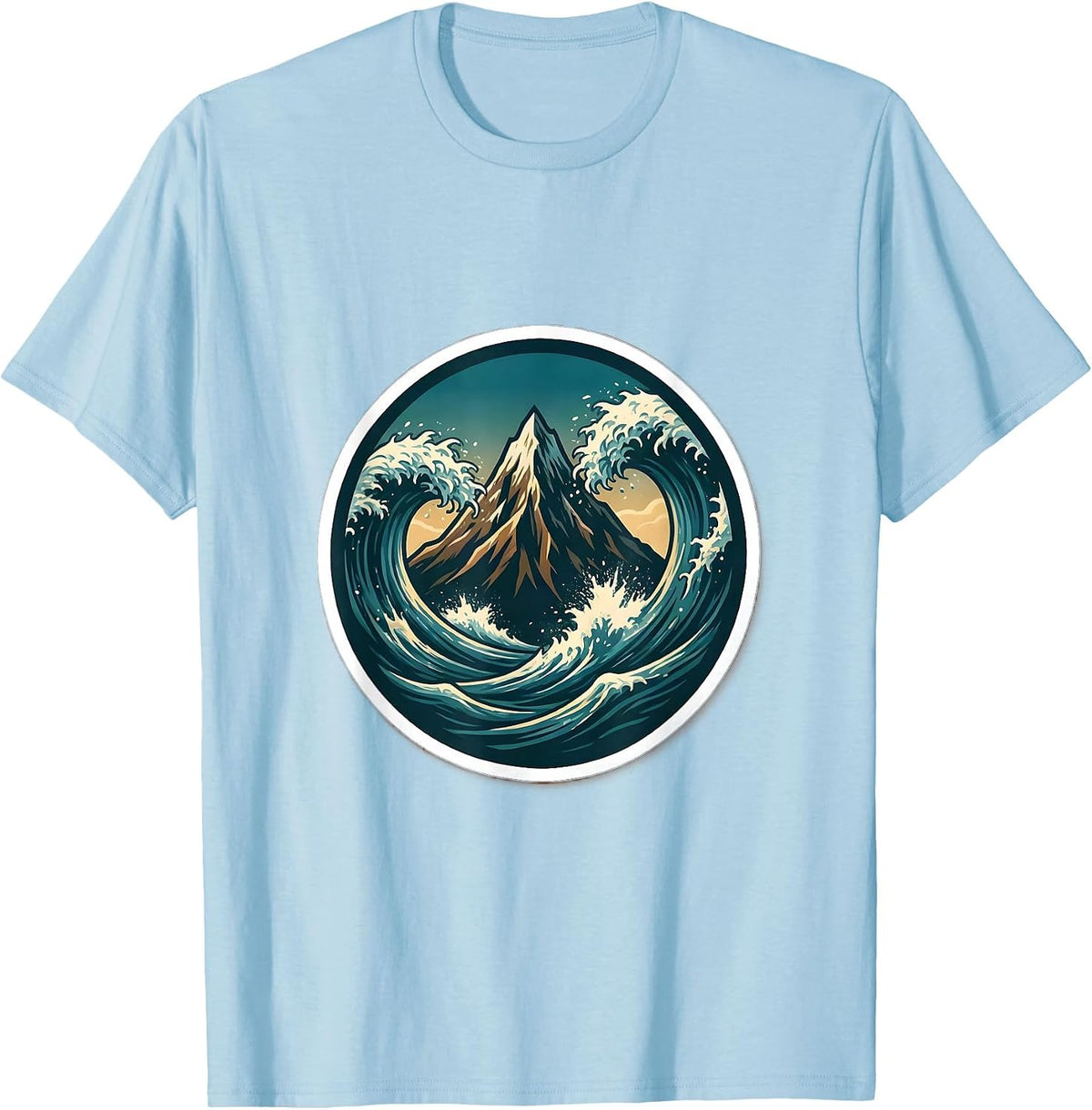 Men's It Is What It Is Mountain and Ocean Waves T-Shirt - Baby Blue