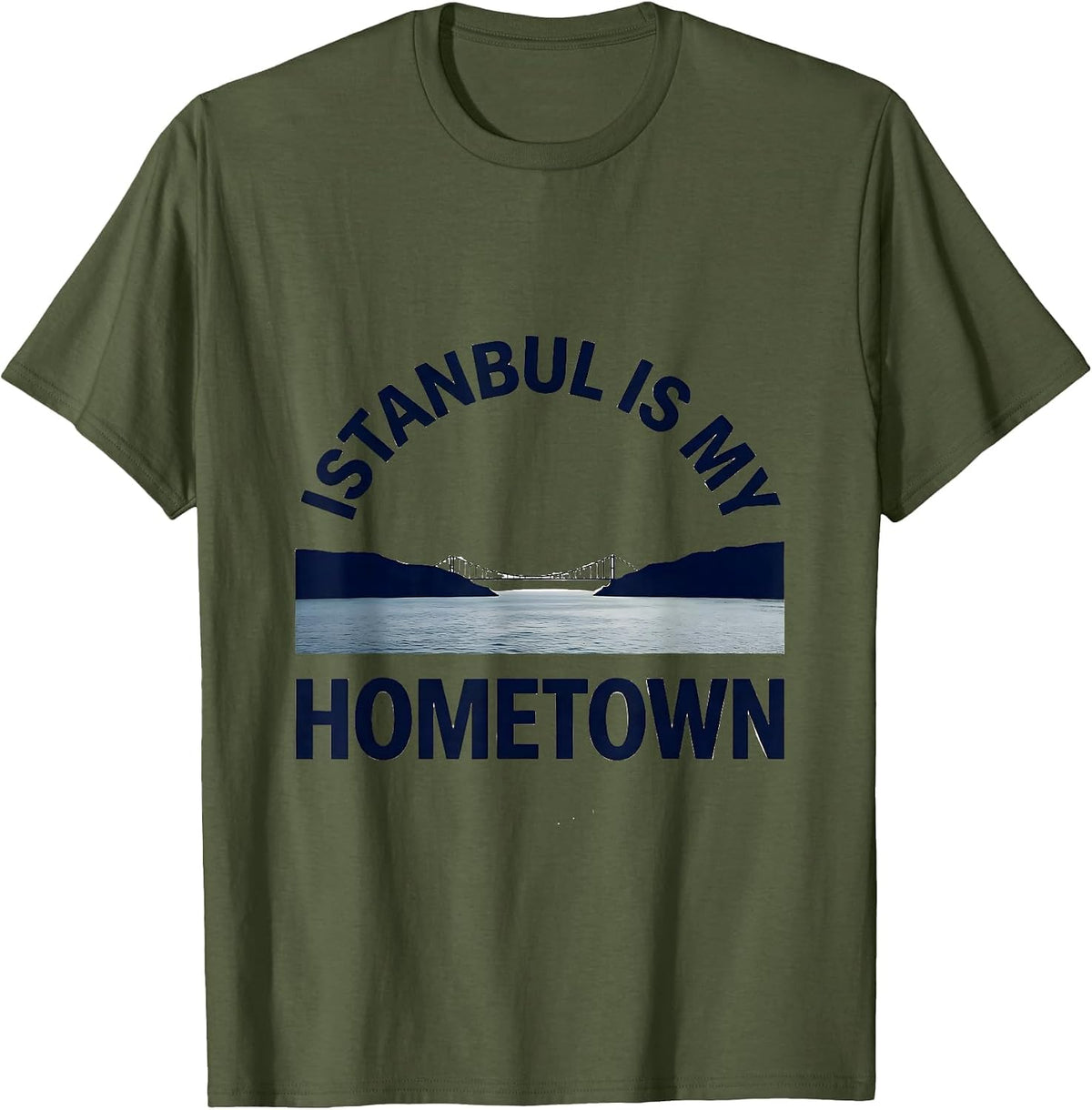 Istanbul Is My Hometown Minimalist Turkish Heritage Pride T-Shirt - Olive Green