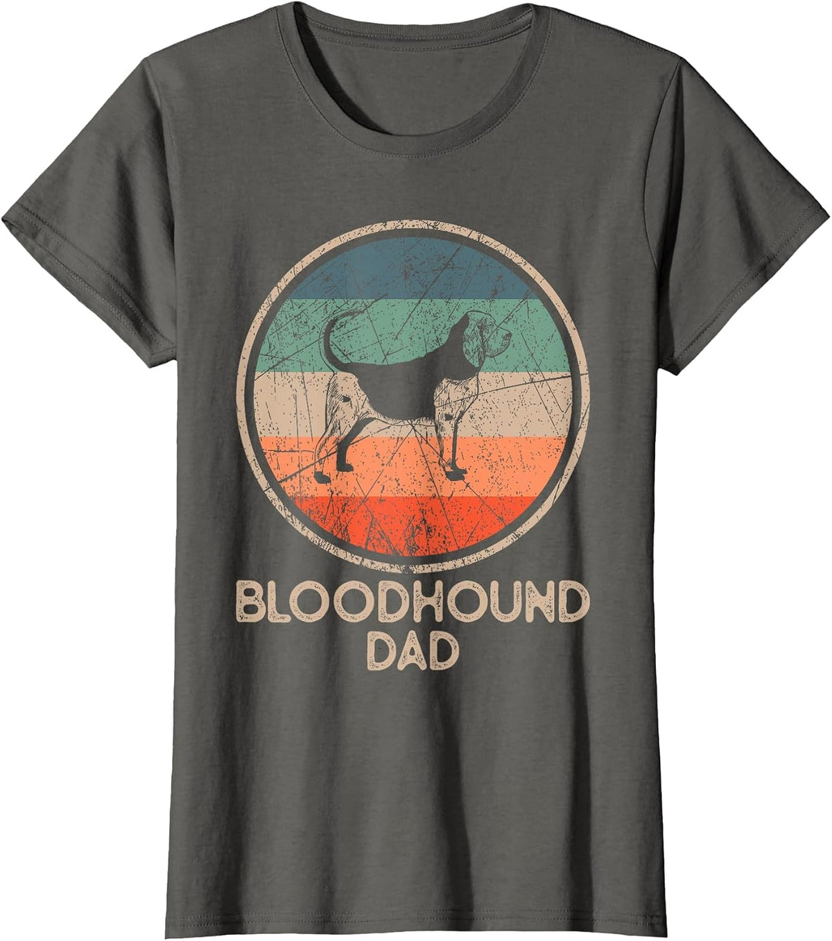 Bloodhound Dog - Vintage Bloodhound Dad T-Shirt - Asphalt Grey