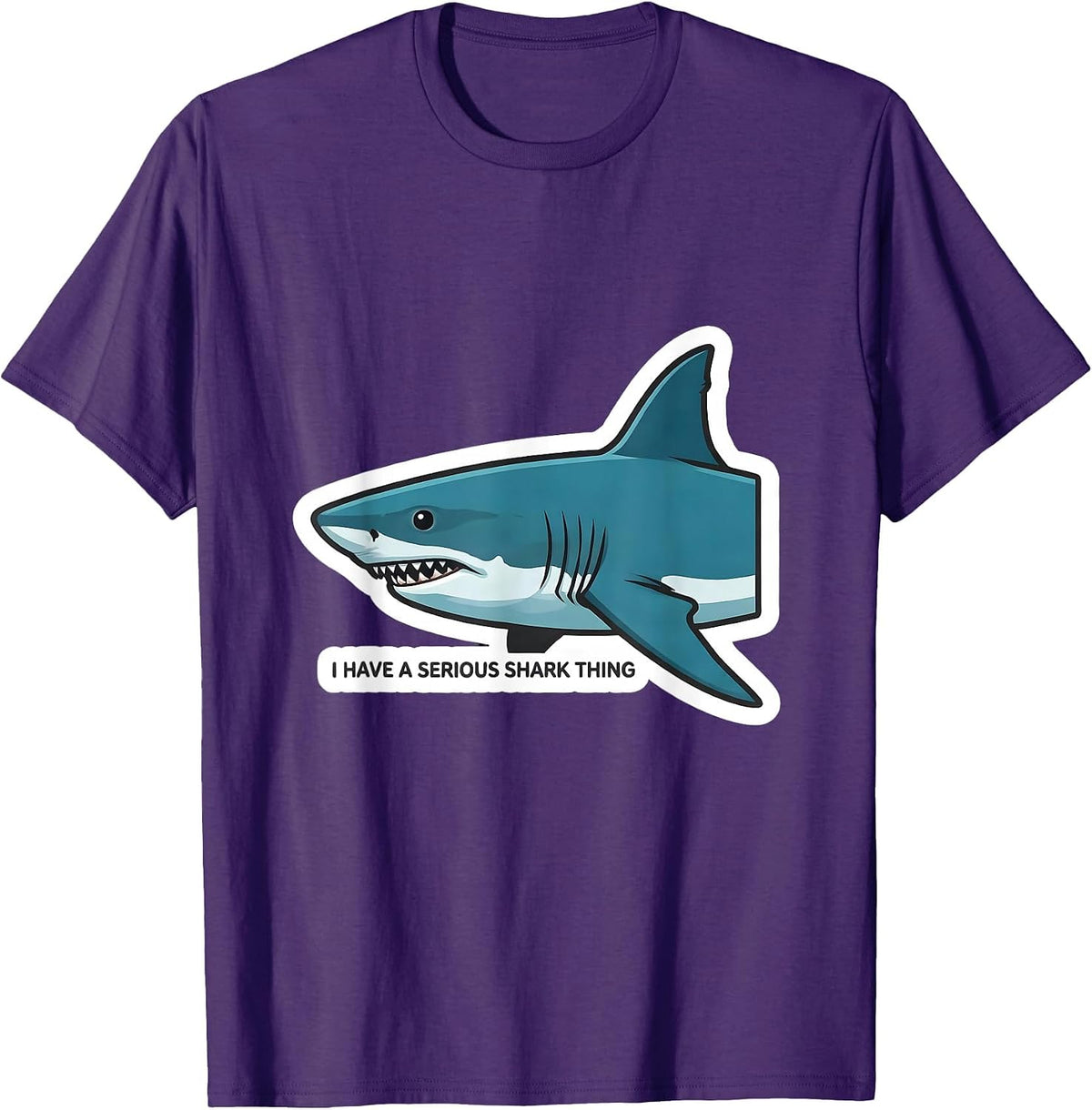 I Have A Serious Shark Thing Funny Shark Lover Ocean Humor T-Shirt - Purple
