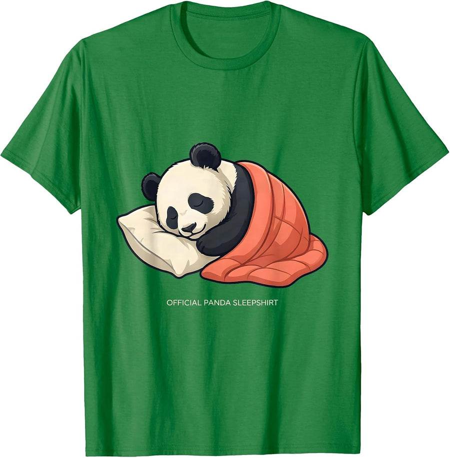Men's Official Panda Sleepshirt Funny Animal Lover Cozy Novelty T-Shirt - Kelly Green