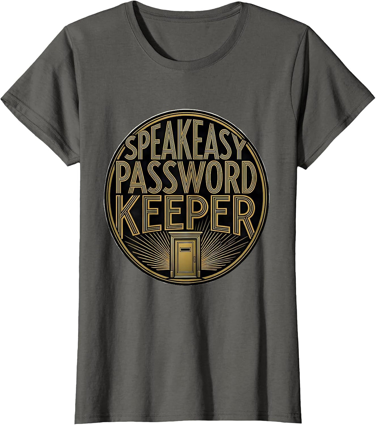 Women's Speakeasy Password Keeper Roaring 1920s Vintage Glamour New T-Shirt - Asphalt Grey