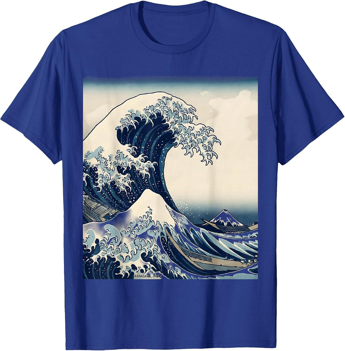 Kanagawa Japan Ukiyo-e Great Wave Art Tribute T-Shirt - Royal Blue