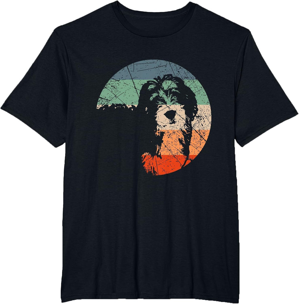 Retro Dog Silhouette - Vintage Bernedoodle T-Shirt - Black