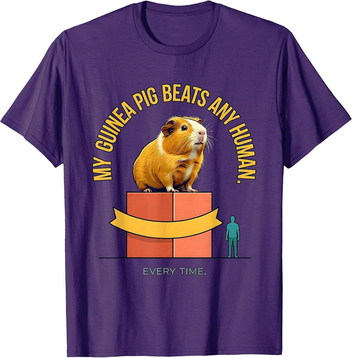 Men's My Guinea Pig Beats Any Human, Every Time Funny Pet Lover T-Shirt - Purple