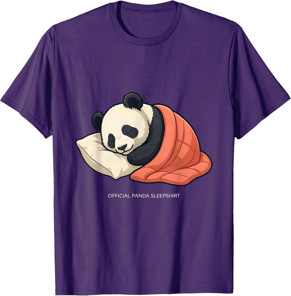 Men's Official Panda Sleepshirt Funny Animal Lover Cozy Novelty T-Shirt - Purple