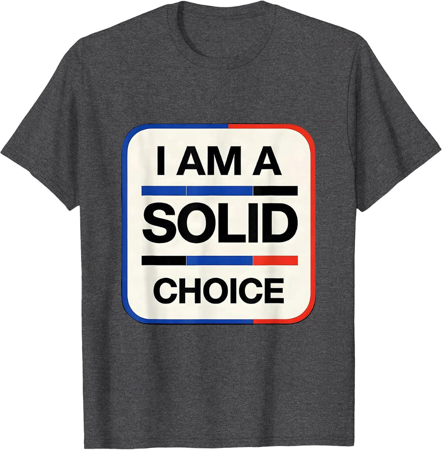 Men's I Am A Solid Choice Funny Chemistry Periodic Table Pun T-Shirt - Dark Heather Grey