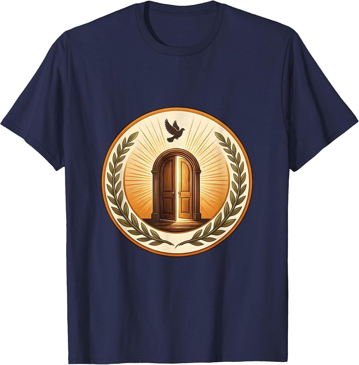 Social Worker Open Door Warm Light Graphic T-Shirt - Navy Blue