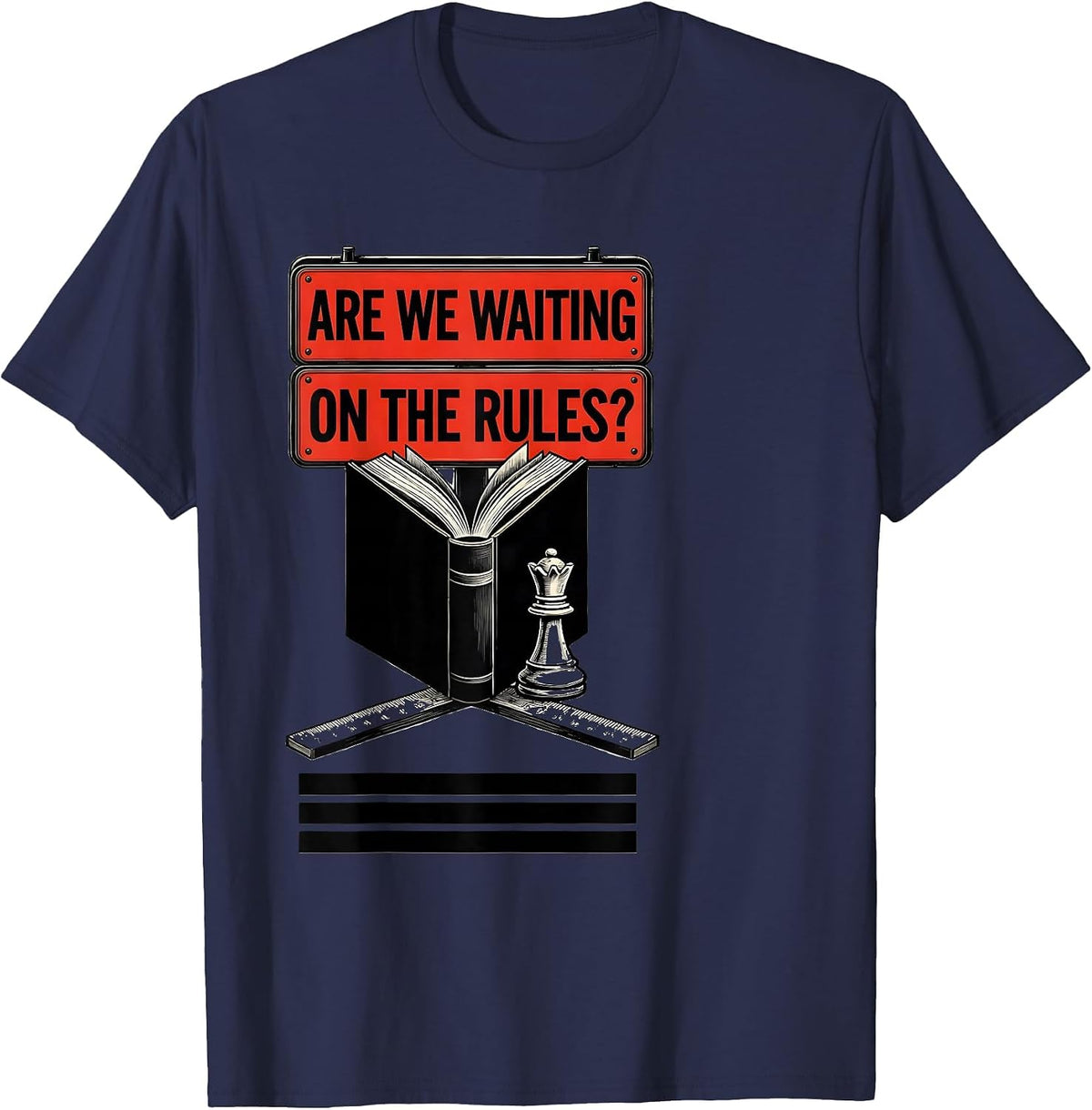 Men's Are We Waiting On The Rules Funny Board Game Night Host T-Shirt - Navy Blue