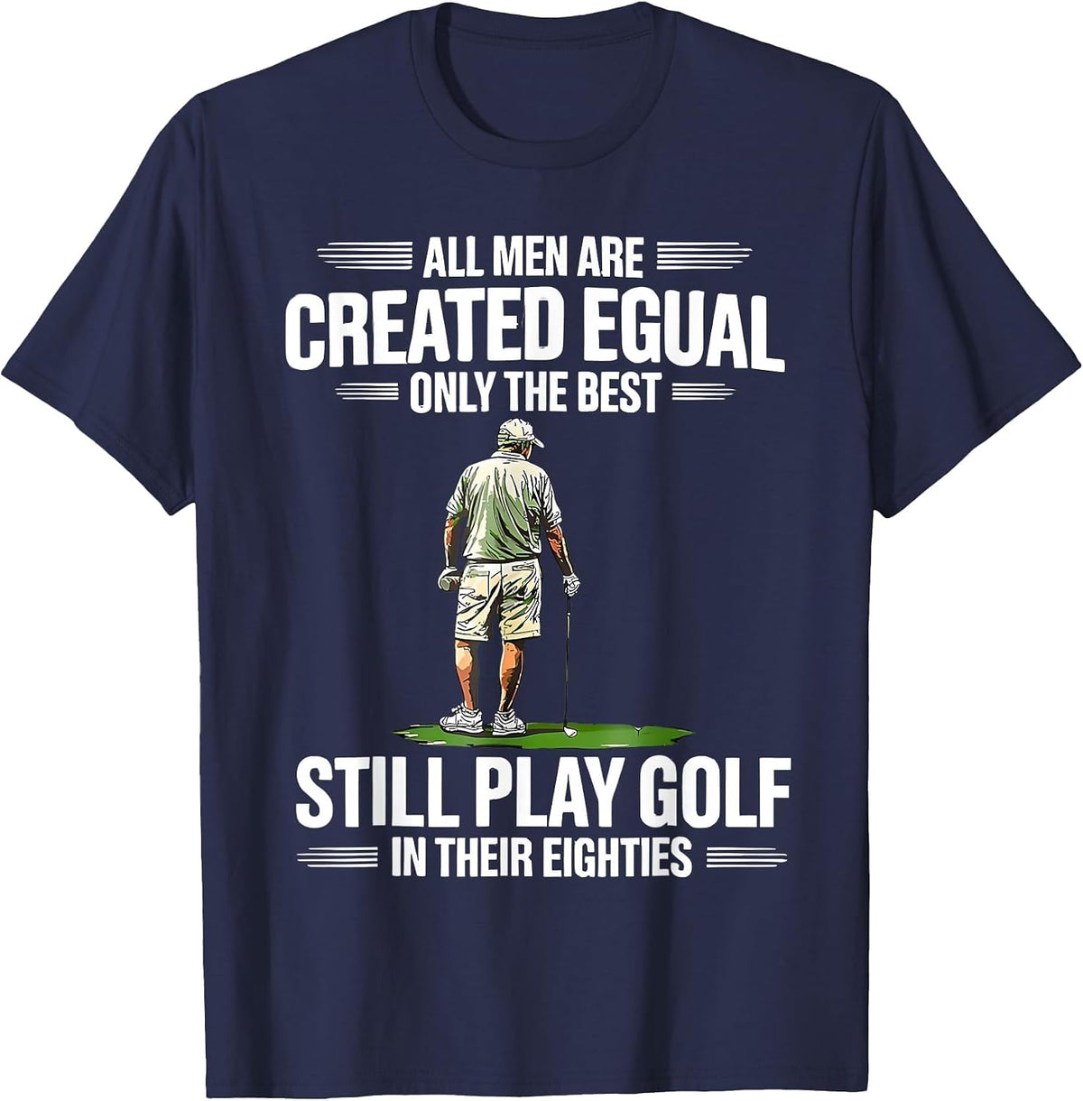 Best Men Play Golf Eighties Golfer Golfing Funny T-Shirt - Navy Blue