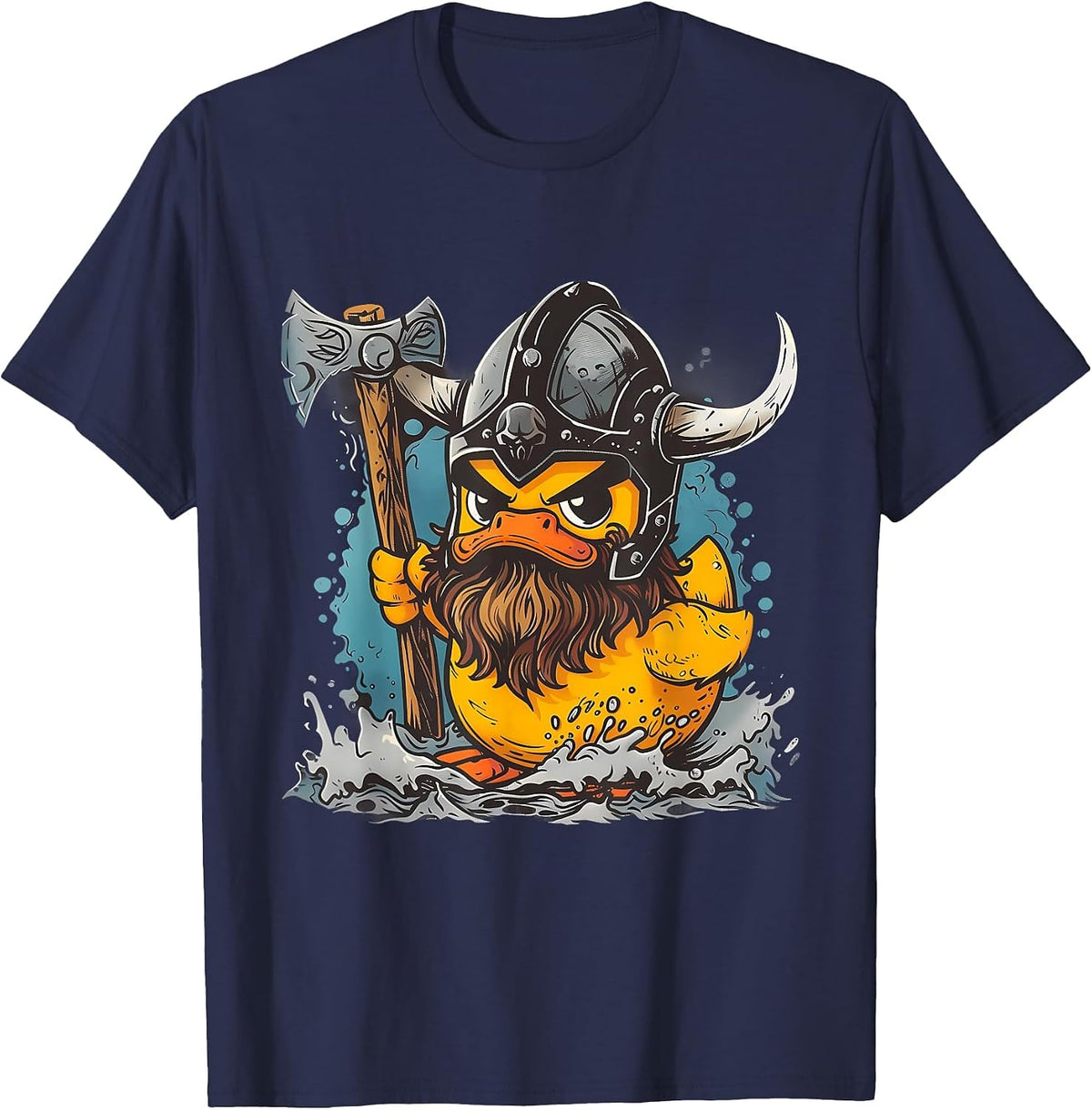 Rubber Duck Rubber Duckie Viking Duck Viking Helmet Vikings T-Shirt - Navy Blue