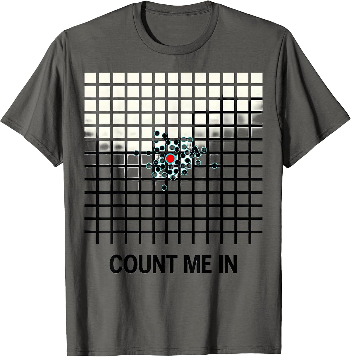 Men's Count Me In Funny Math Teacher Pun Humor Gift T-Shirt - Asphalt Grey
