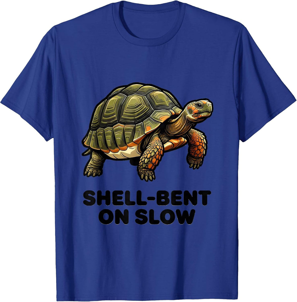Shell-Bent On Slow Bold Humor Turtle Lover Reptile Gift T-Shirt - Royal Blue