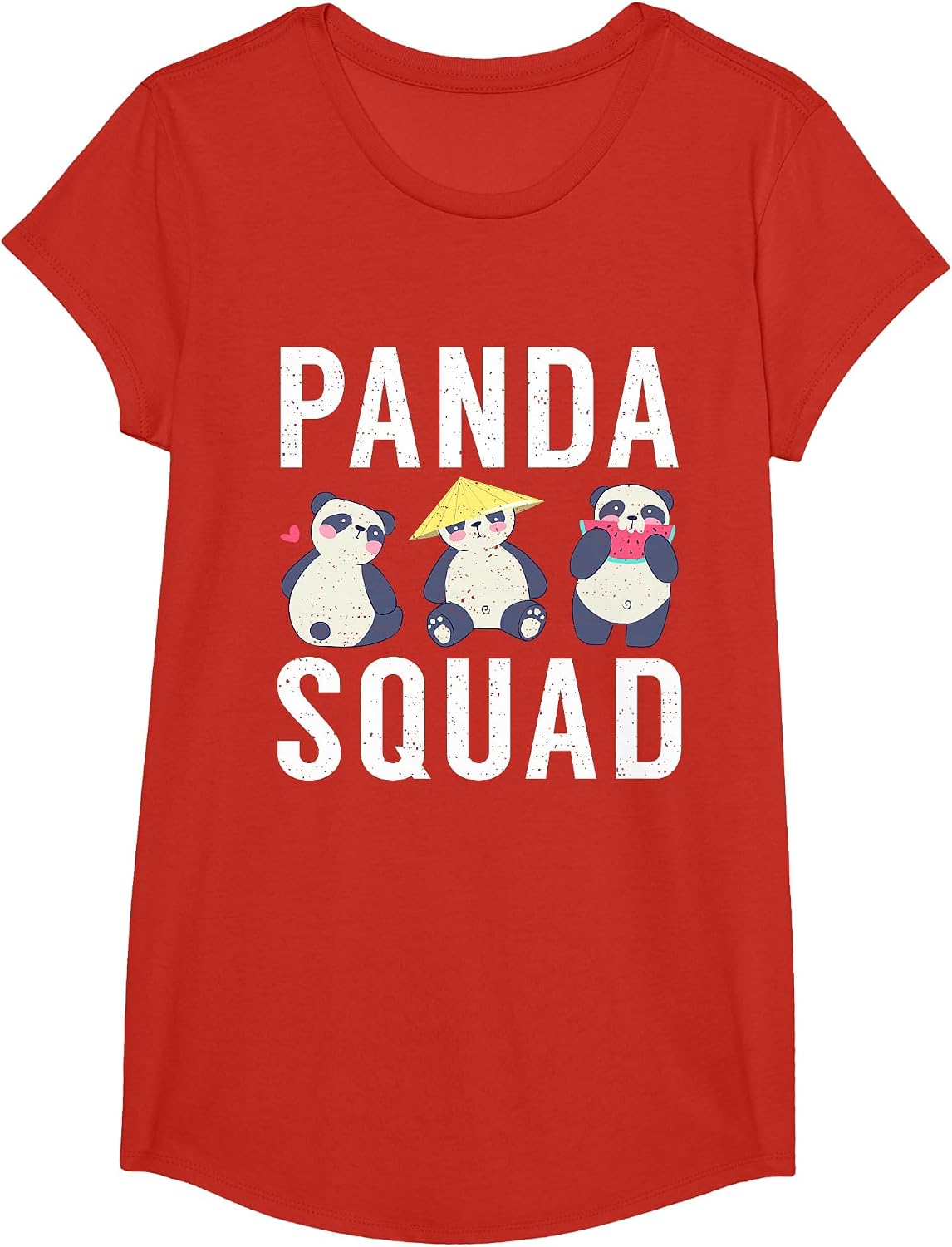 Panda Squad Panda Bear Friends T-Shirt - Girls Red
