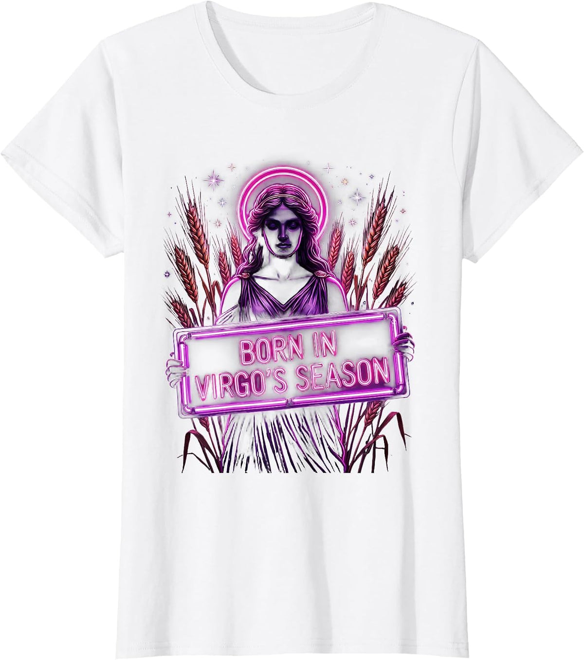 Born in Virgo's Season Astrology Design T-Shirt - White