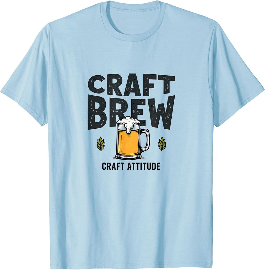 Craft Brew Craft Attitude Beer Design T-Shirt - Baby Blue