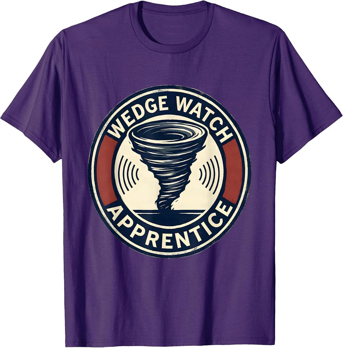 Wedge Watch Apprentice Funny Storm Chaser Tornado Enthusiast T-Shirt - Purple