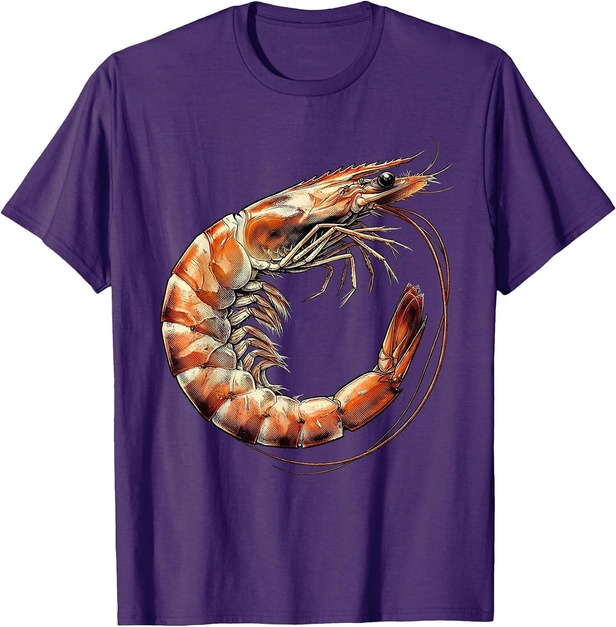 Gulf of America Curling Shrimp Illustration T-Shirt - Purple