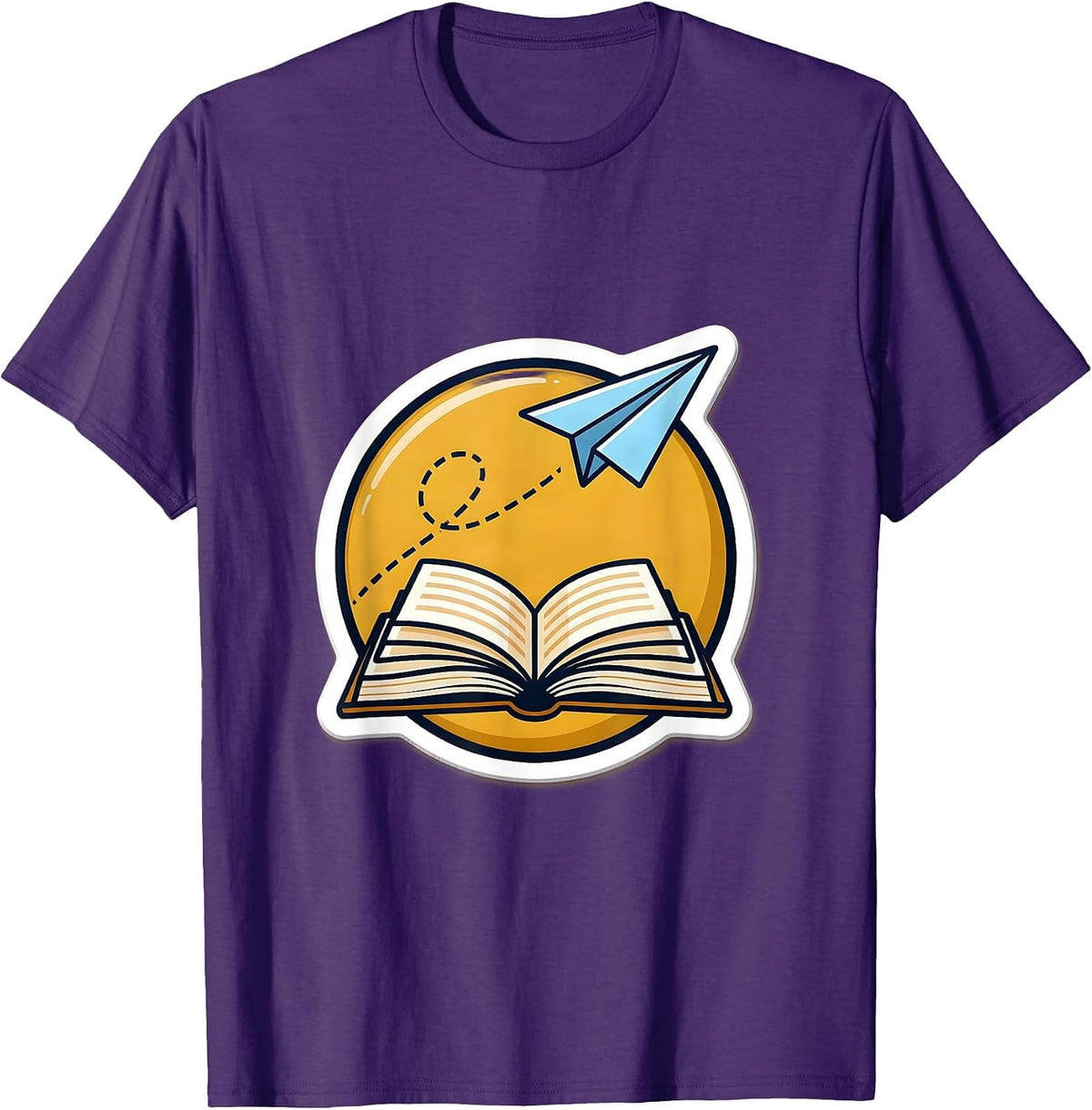 Paraprofessional Open Book Paper Airplane Design T-Shirt - Purple