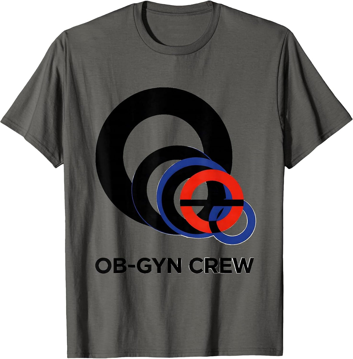 Men's OB-GYN Crew Bauhaus Modernist OB GYN Squad Nurse Tech T-Shirt - Asphalt Grey