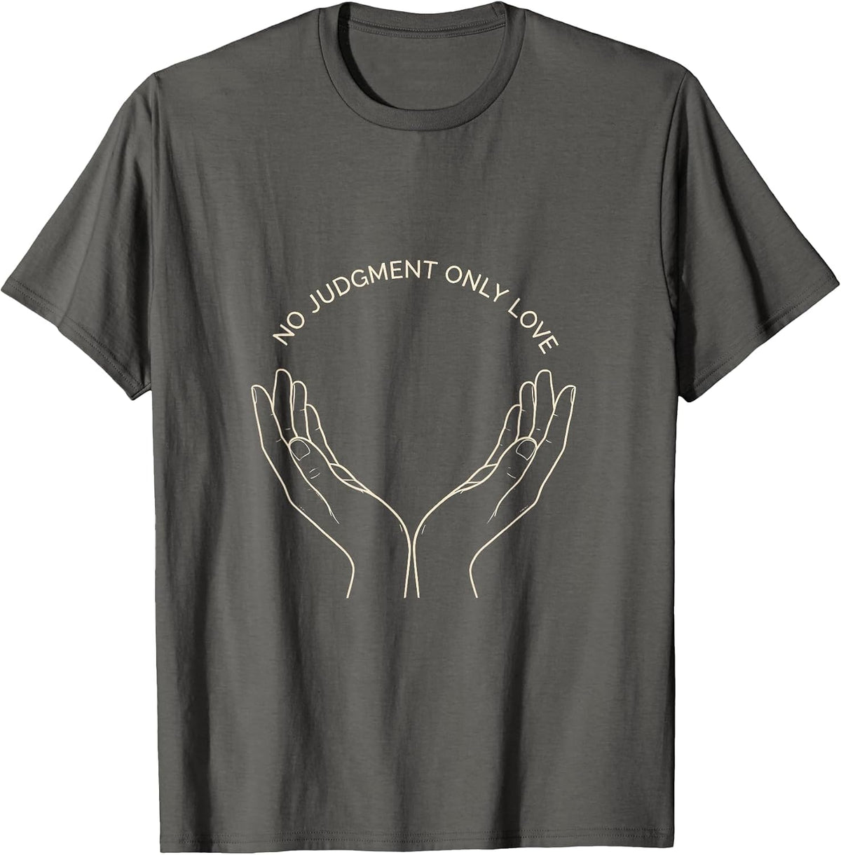 Men's No Judgment Only Love Positivity Design T-Shirt - Asphalt Grey