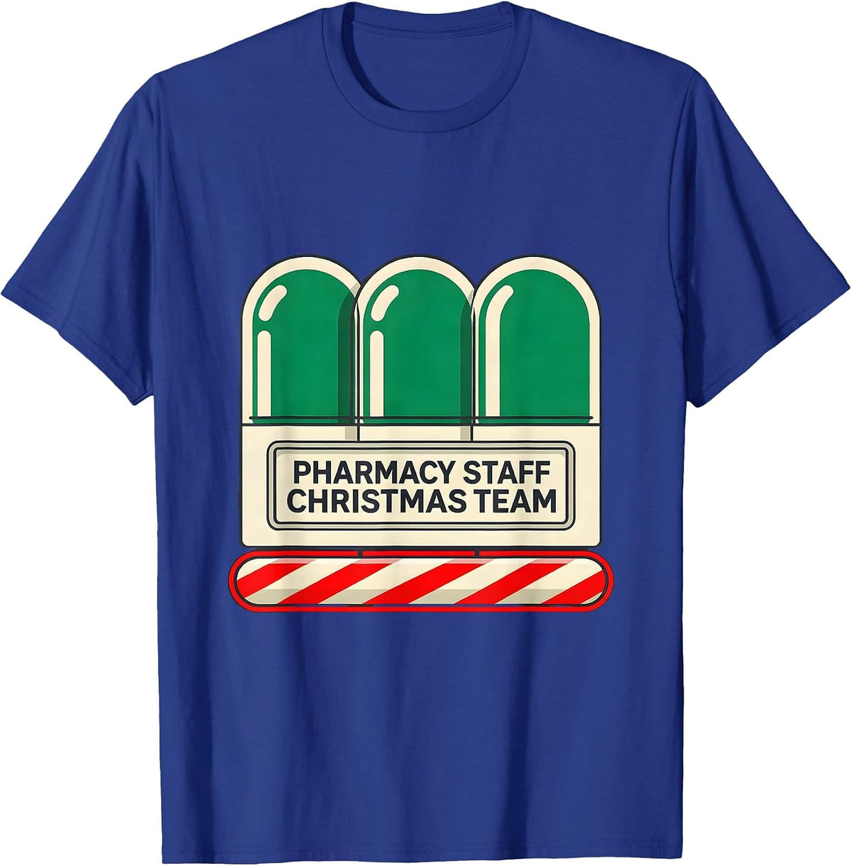 Men's Pharmacy Staff Christmas Team Funny Pharmacy Technician T-Shirt - Royal Blue