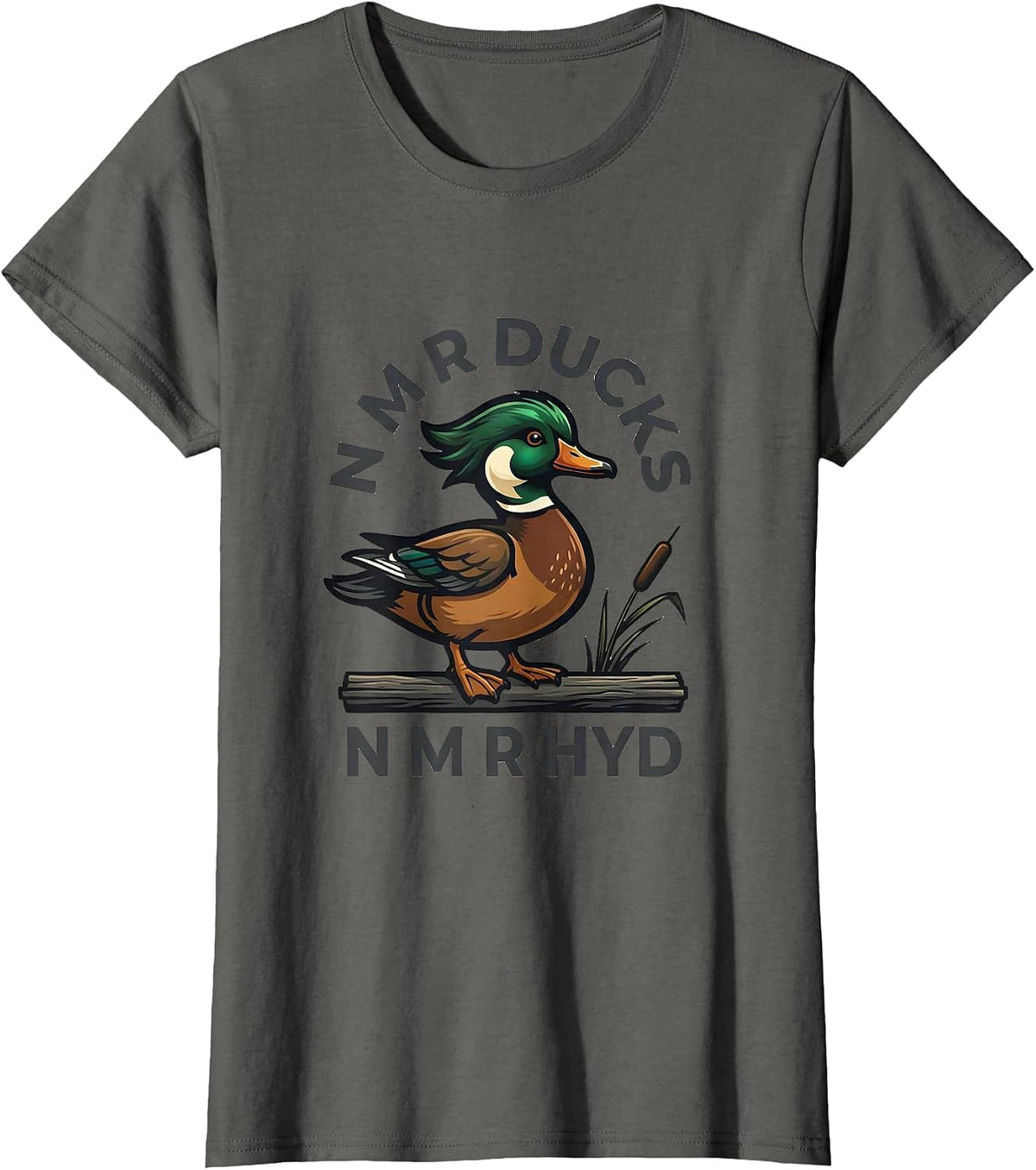 Women's N M R DUCKS N M R HYD Funny Duck Hunter Hunting Dad Gift T-Shirt - Asphalt Grey