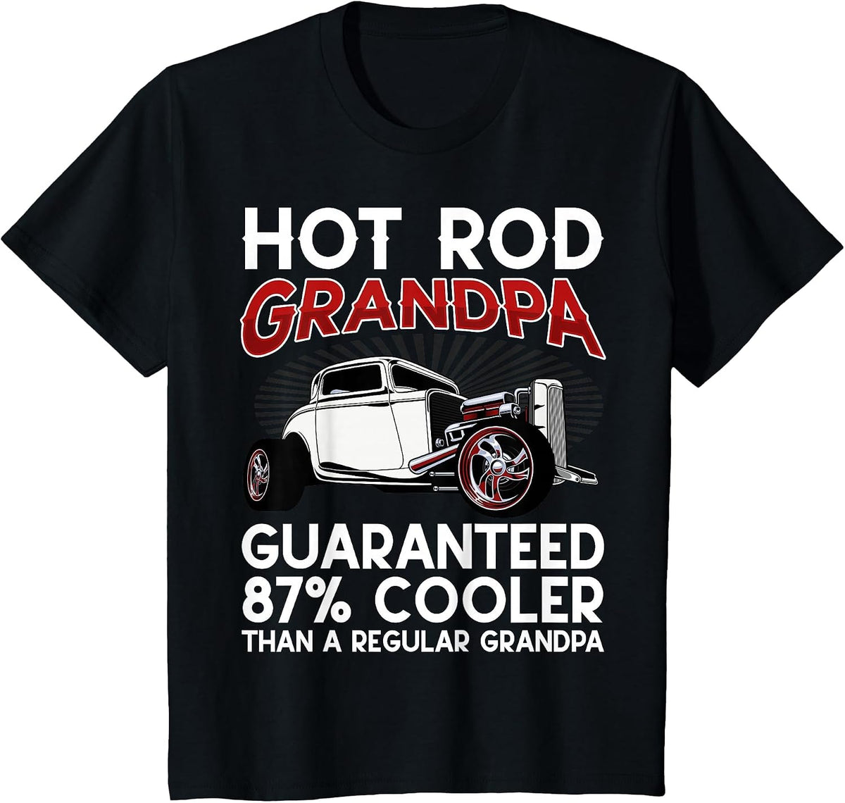 Vintage Hot Rod Grandpa Modified Car Garage Mechanic Hotrod T-Shirt - Black