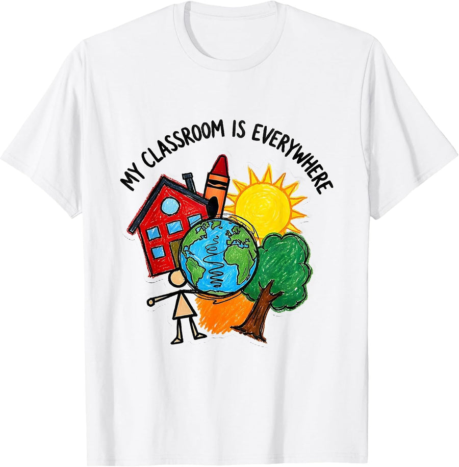 Men's My Classroom Is Everywhere Paraprofessional Design T-Shirt - White