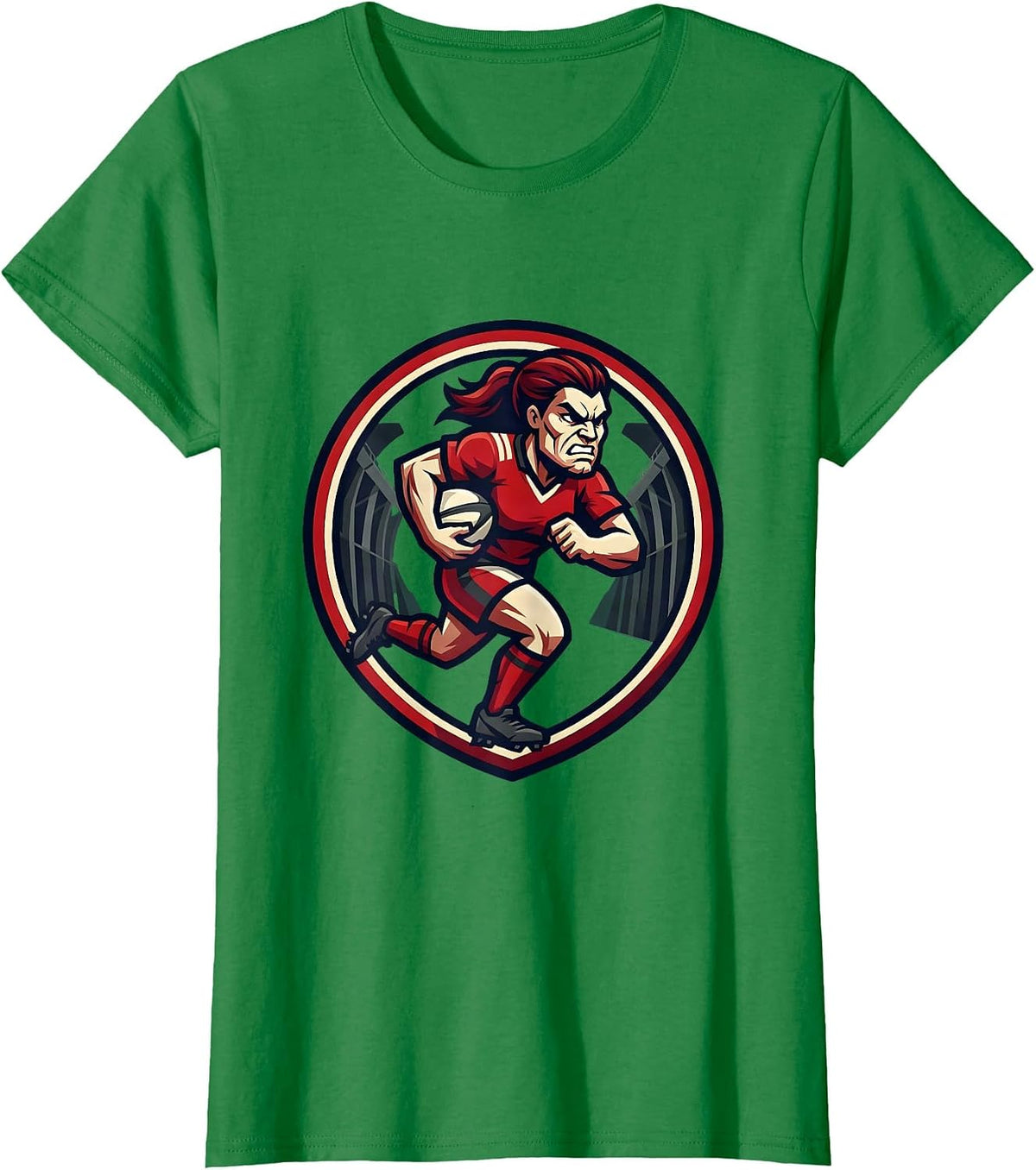 Women's Rugby Team Tunnel Walk Graphic Design T-Shirt - Kelly Green