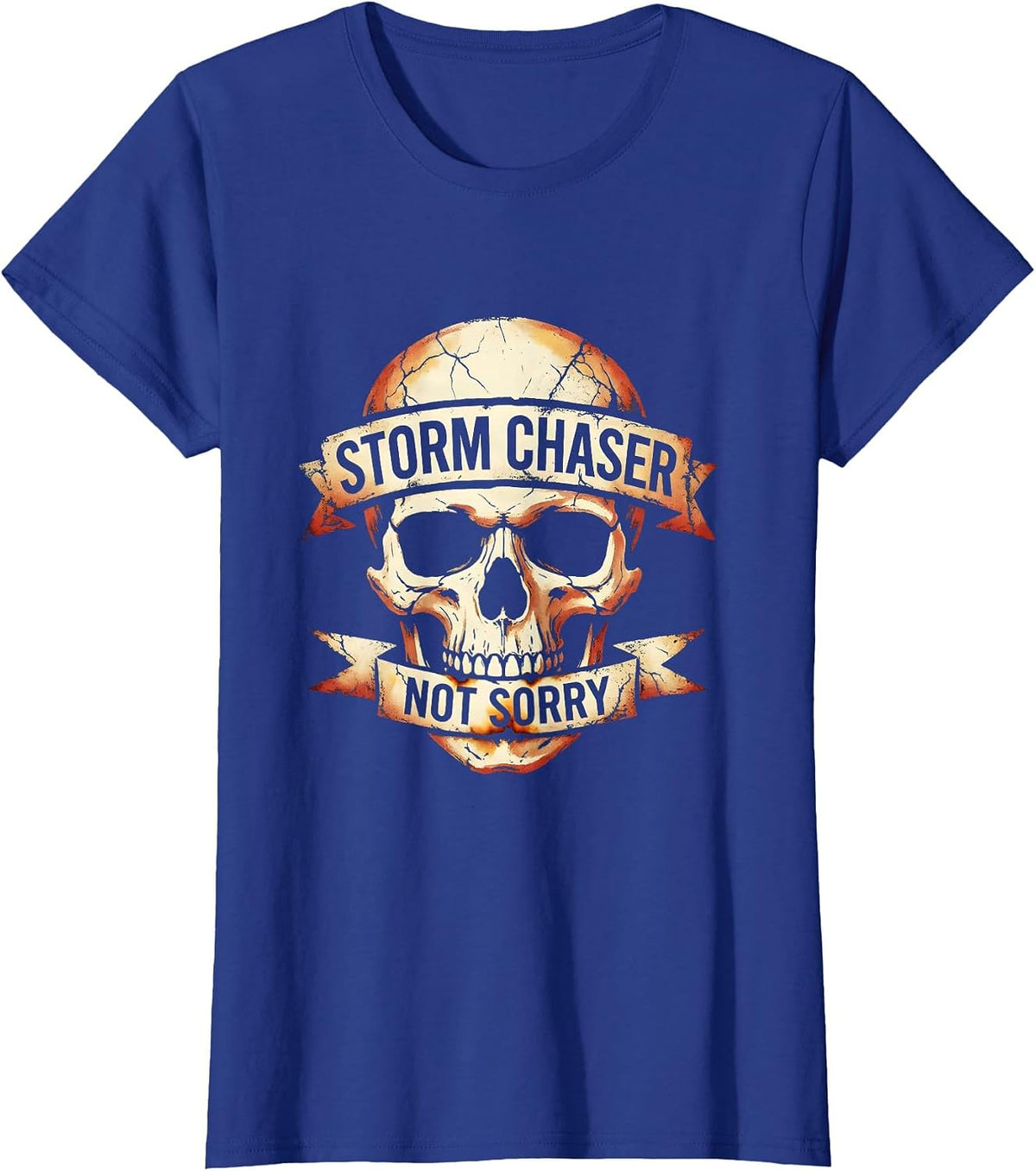 Women's Storm Chaser Not Sorry Pirate Design T-Shirt - Royal Blue