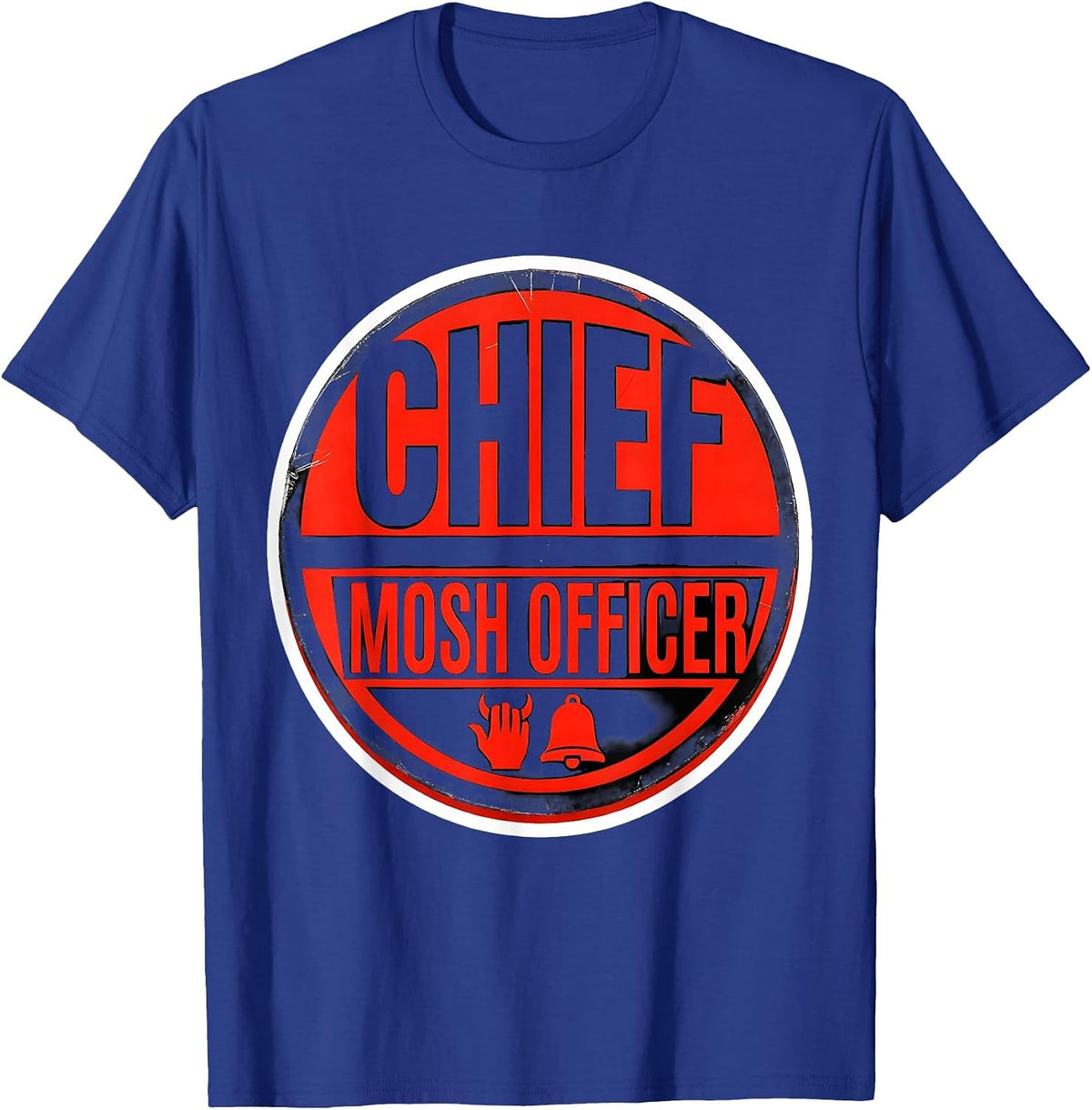Men's Chief Mosh Officer Funny Heavy Metal Christmas Rock Fan T-Shirt - Royal Blue